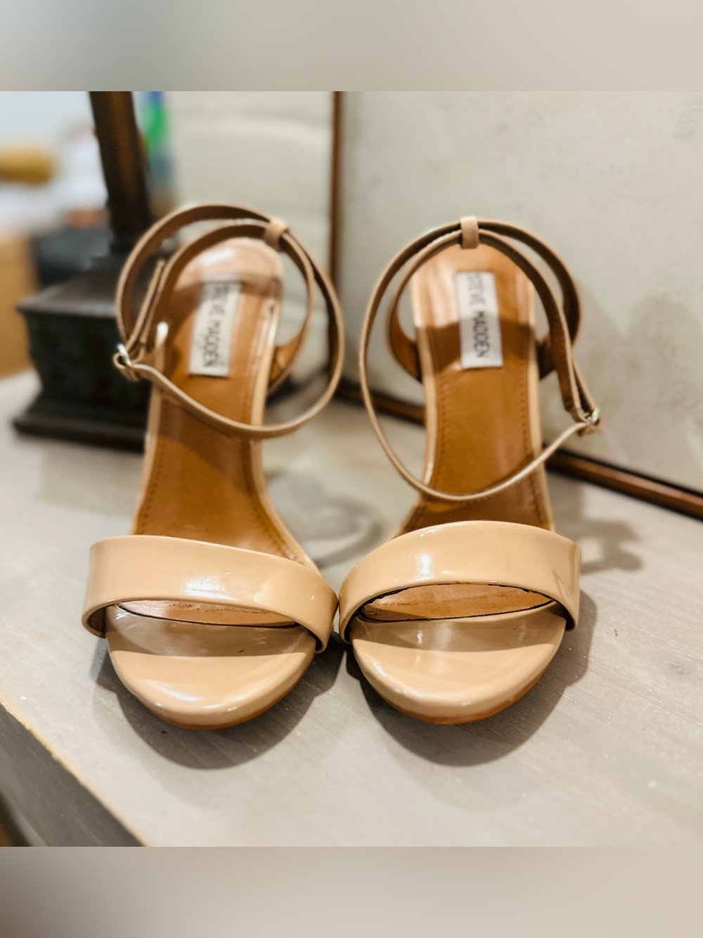 Steve Madden Women’s Nude Ankle-Strap Sandals - Size 8
